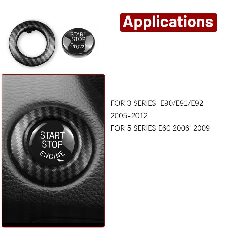 For BMW E90 / E91 / E92 / E60 2pcs /Set One-Key Start Button Cover Decoration