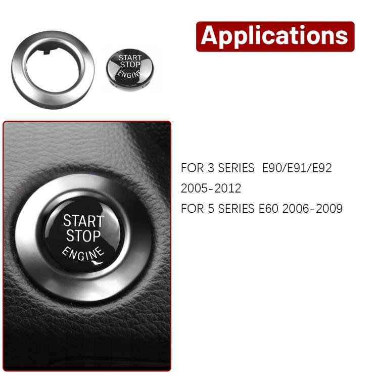 For BMW E90 / E91 / E92 / E60 2pcs /Set One-Key Start Button Cover Decoration