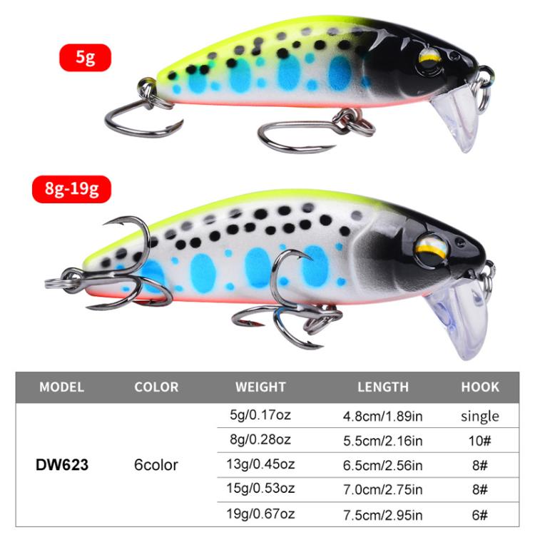 PROBEROS DW623 Submerged Minnow Lure Freshwater Bass Warbler Imitation Bait, Style: D