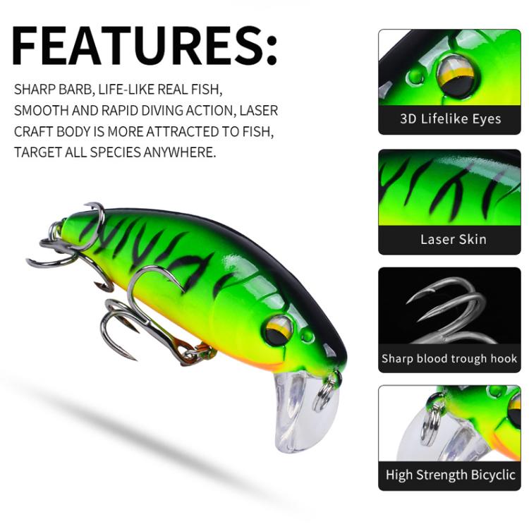 PROBEROS DW623 Submerged Minnow Lure Freshwater Bass Warbler Imitation Bait, Style: B