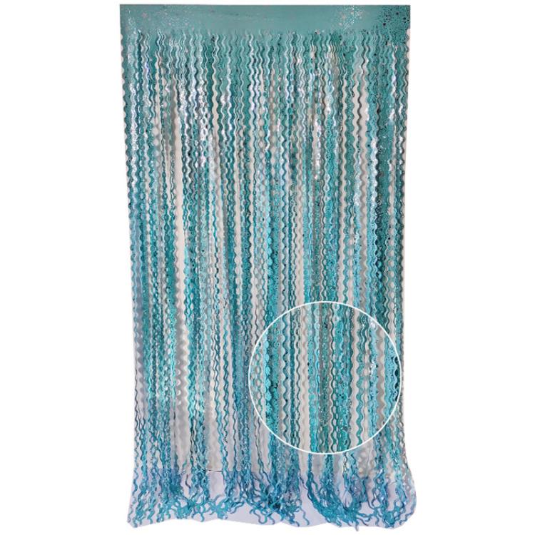2Packs 1x2m Wave Foil Fringe Curtain Party Anniversary Birthday Background Decoration Venue Props