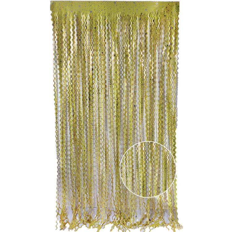 2Packs 1x2m Wave Foil Fringe Curtain Party Anniversary Birthday Background Decoration Venue Props