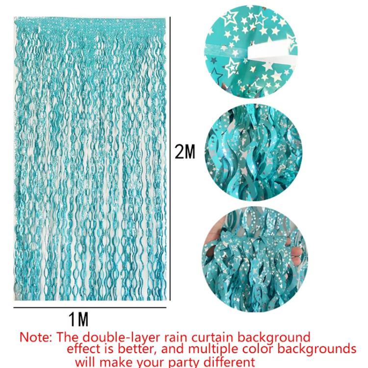 2Packs 1x2m Wave Foil Fringe Curtain Party Anniversary Birthday Background Decoration Venue Props