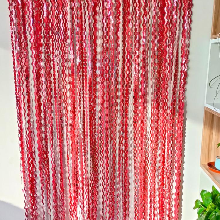 2Packs 1x2m Wave Foil Fringe Curtain Party Anniversary Birthday Background Decoration Venue Props