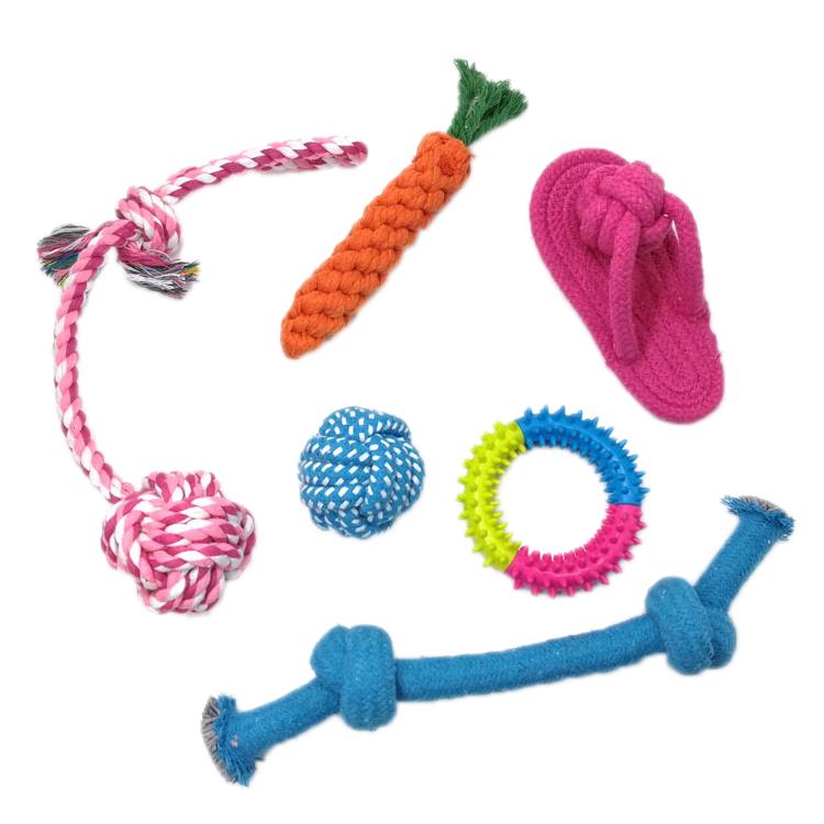 Pet Knot Chewing Toy Combination Set, Specifications: 6pcs /Set 370 Models