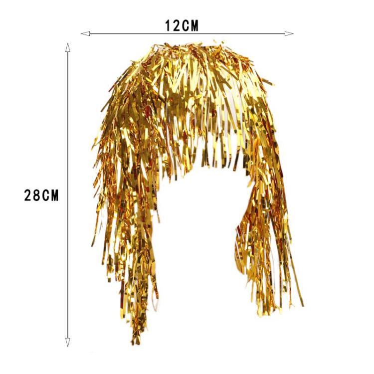 3pcs Cosplay Disco Wigs Foil Tinsel Shiny Party Hats Funny Atmosphere Festive Decoration Performance Props