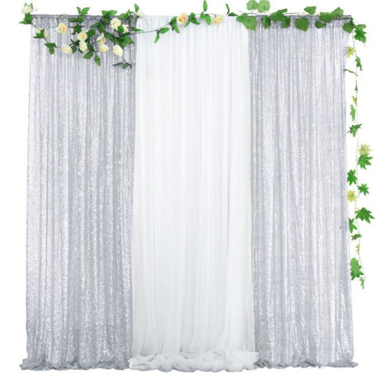 120cmx240cm Hotel Wedding Banquet Site Background Curtains Embroidered Cloth Sequin Curtains Festival Party Decoration