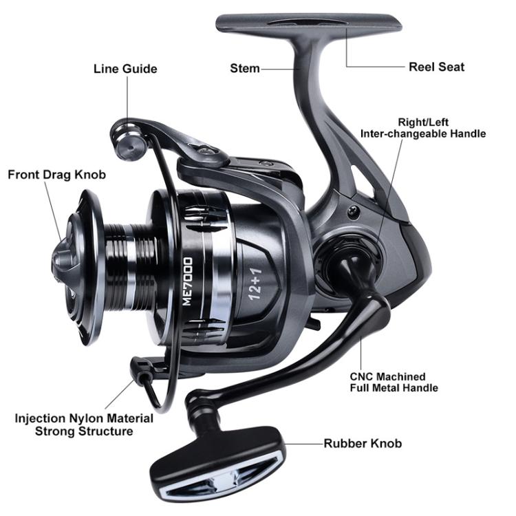 PROBEROS ME7000 LUYA Spinning Reel Sea Long Casting CNC Metal Swing Arm Fishing Reel