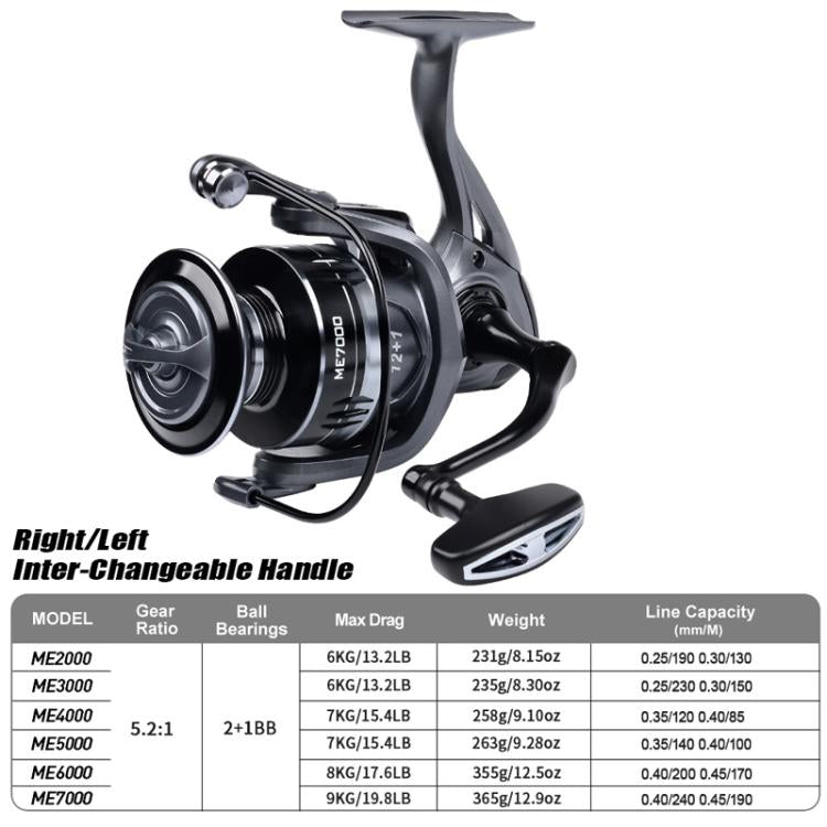 PROBEROS ME7000 LUYA Spinning Reel Sea Long Casting CNC Metal Swing Arm Fishing Reel