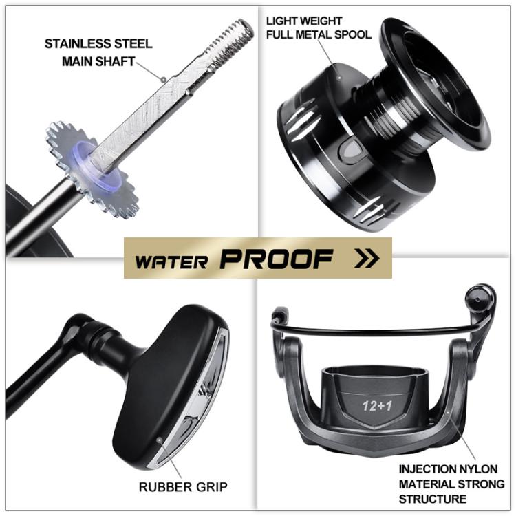 PROBEROS ME3000 LUYA Spinning Reel Sea Long Casting CNC Metal Swing Arm Fishing Reel