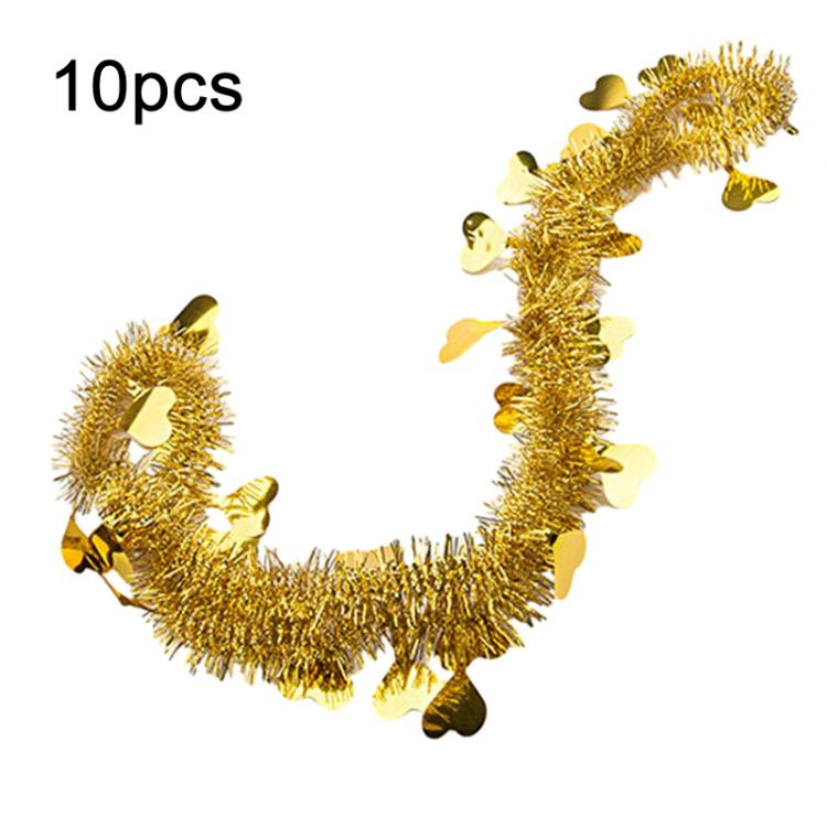 10pcs 1.8m Heart-shaped Ribbon Party Supplies Birthday Christmas Wedding Room Decoration Strips Garlands