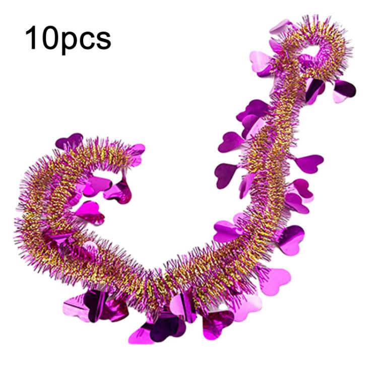 10pcs 1.8m Heart-shaped Ribbon Party Supplies Birthday Christmas Wedding Room Decoration Strips Garlands