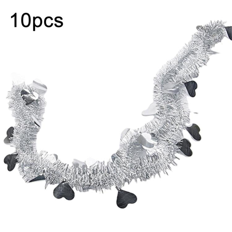 10pcs 1.8m Heart-shaped Ribbon Party Supplies Birthday Christmas Wedding Room Decoration Strips Garlands