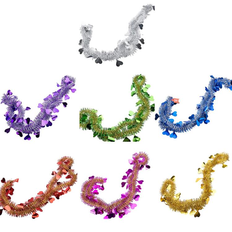10pcs 1.8m Heart-shaped Ribbon Party Supplies Birthday Christmas Wedding Room Decoration Strips Garlands