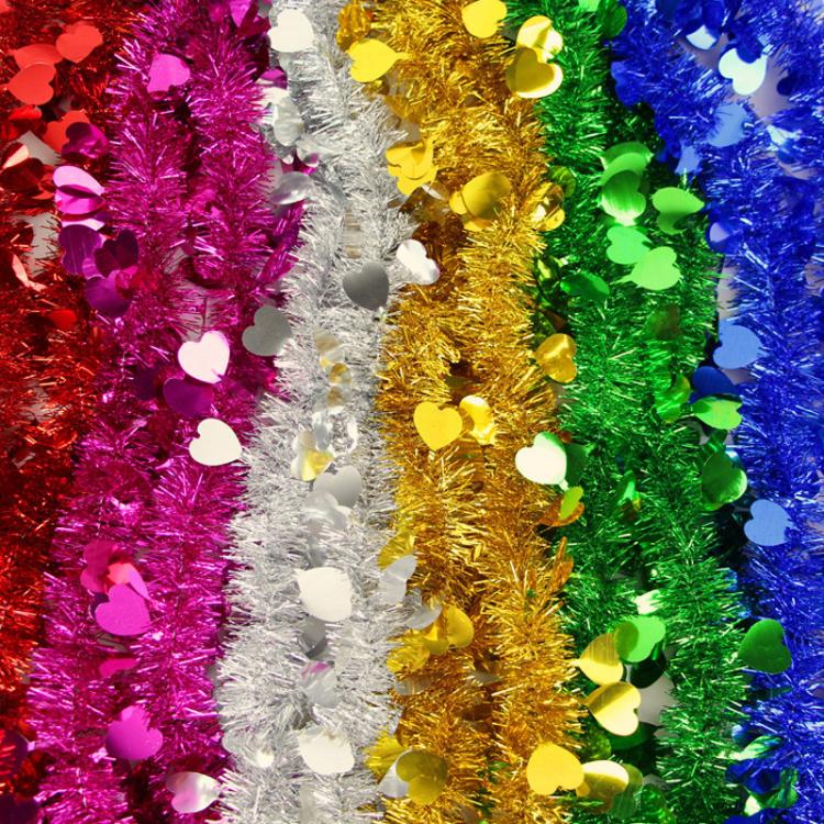 10pcs 1.8m Heart-shaped Ribbon Party Supplies Birthday Christmas Wedding Room Decoration Strips Garlands