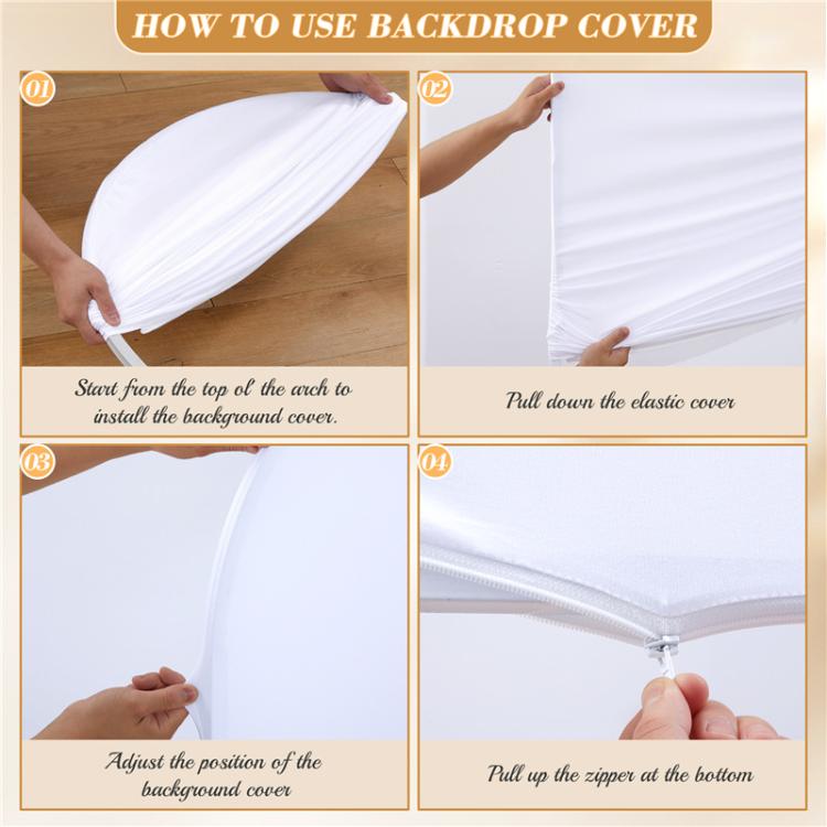 150x65cm Arch Fabric Cover U Shape Spandex Stretch Cloth Cover Wedding Birthday Party Background Decoration