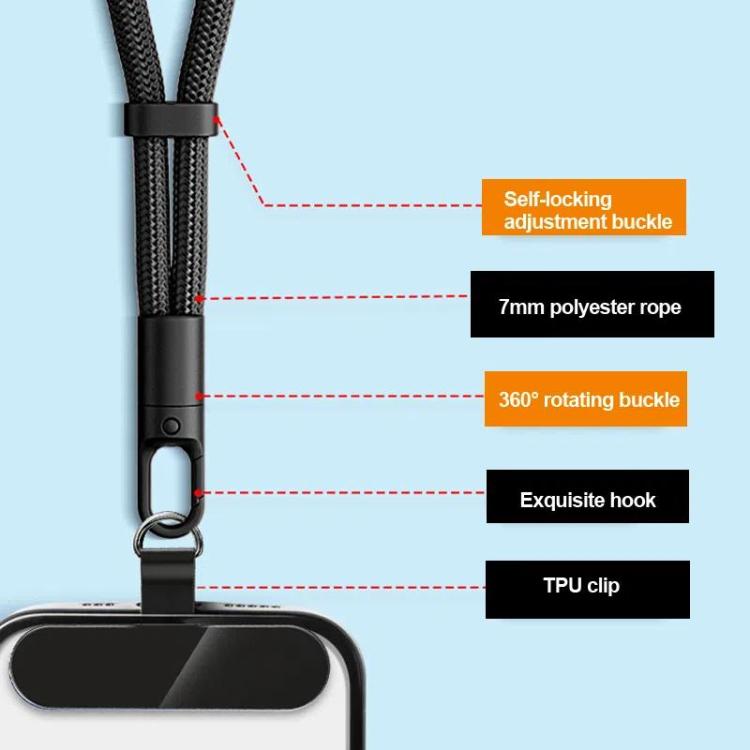 Smartphone Lanyard with Adjustable Wrist Strap Self-Locking 360-degree Rotating Anti-Tangle Design With TPU Clip
