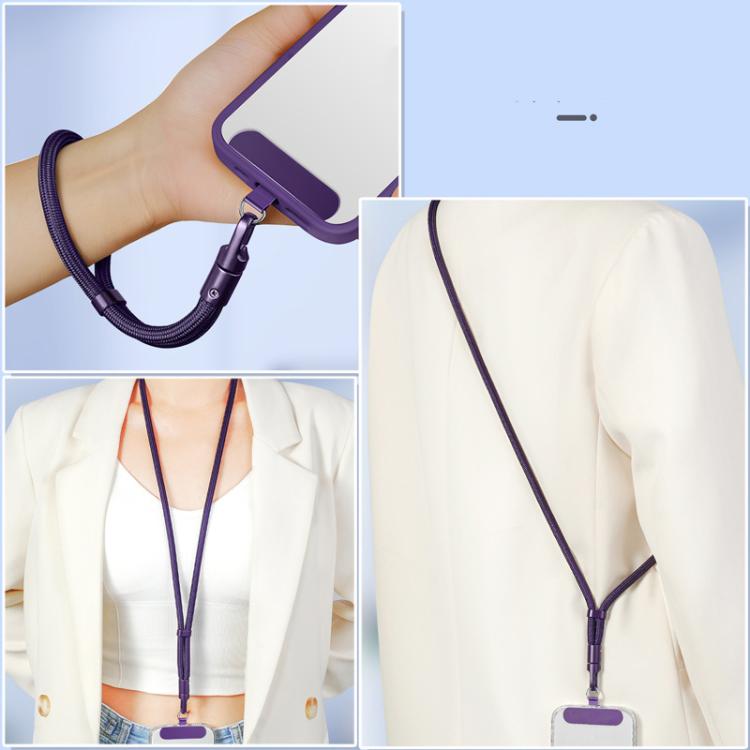 Neck Style Adjustable Phone Lanyard With Self-Locking 360-Degree Rotatable Anti-Tangle Design & TPU Clip Black