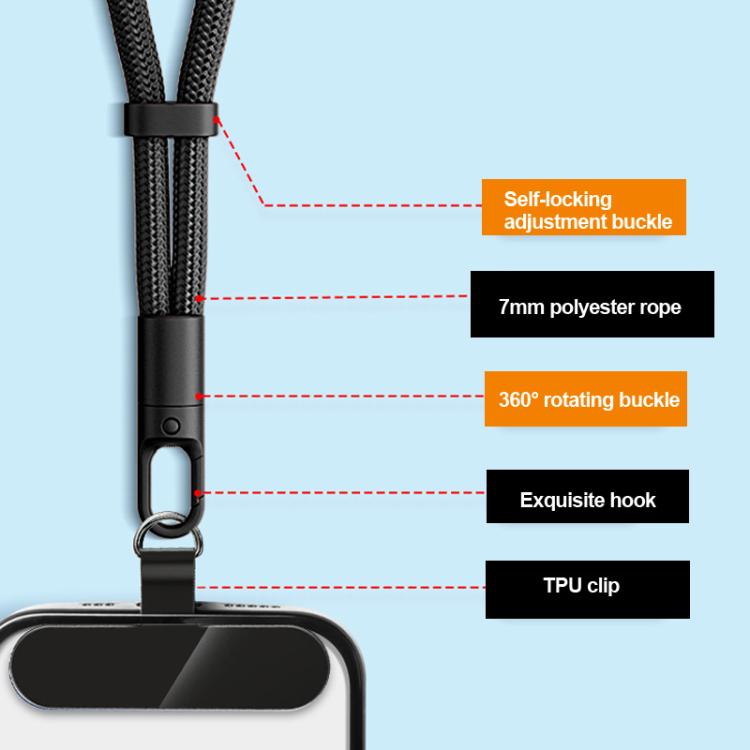 Neck Style Adjustable Phone Lanyard With Self-Locking 360-Degree Rotatable Anti-Tangle Design & TPU Clip Green