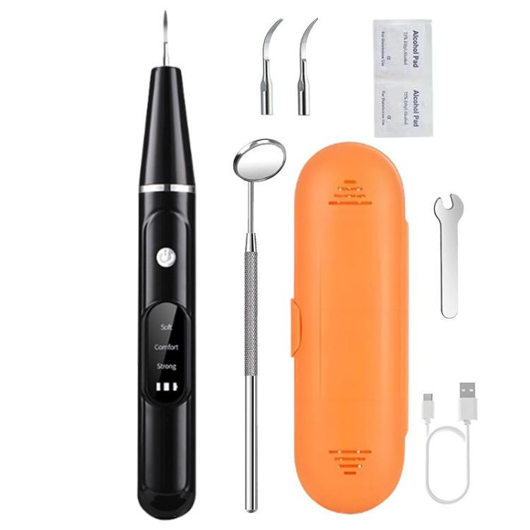 Pet Ultrasonic Teeth Cleaner Dog Tooth Brushing Kit Plaque Tartar Remover Dental Care Tool, Spec: With Gift Box Oral Mirror  - Black