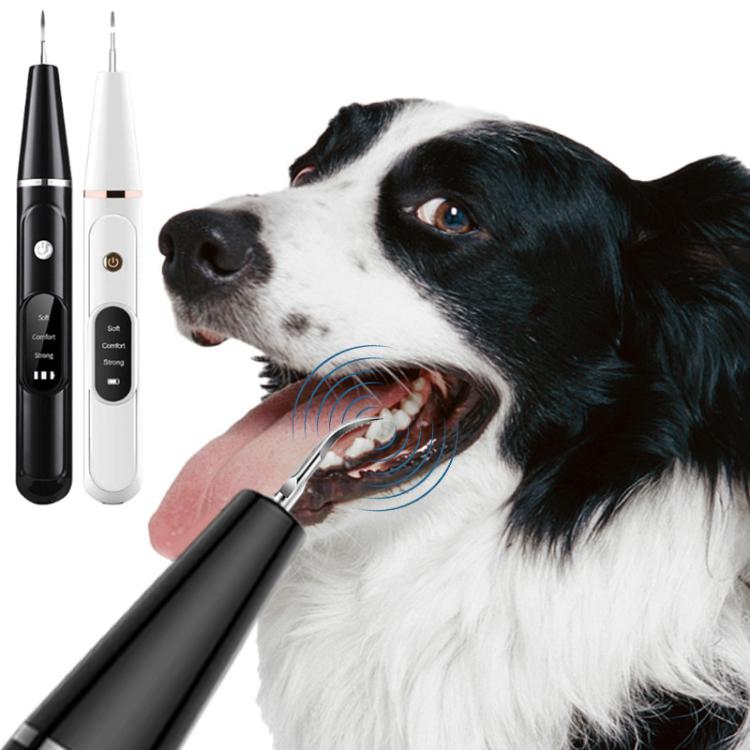 Pet Ultrasonic Teeth Cleaner Dog Tooth Brushing Kit Plaque Tartar Remover Dental Care Tool, Spec: With Gift Box Oral Mirror  - White