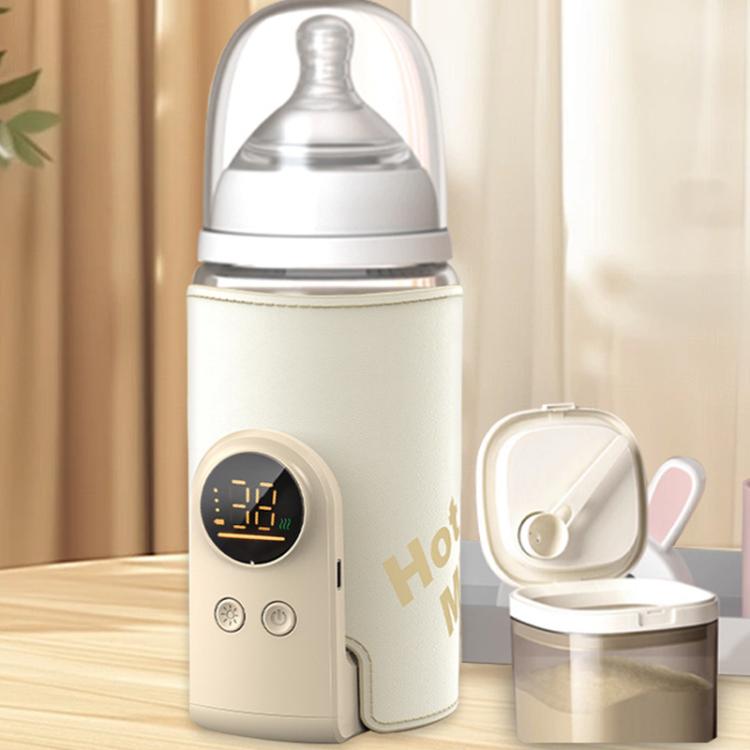 8000mAh 18W Wireless Baby Bottle Warmer 6 Adjustable Temperature Settings Milk Thermo Cover for Breastfeeding & Formula