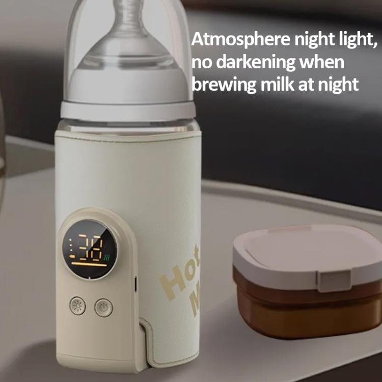 8000mAh 18W Wireless Baby Bottle Warmer 6 Adjustable Temperature Settings Milk Thermo Cover for Breastfeeding & Formula