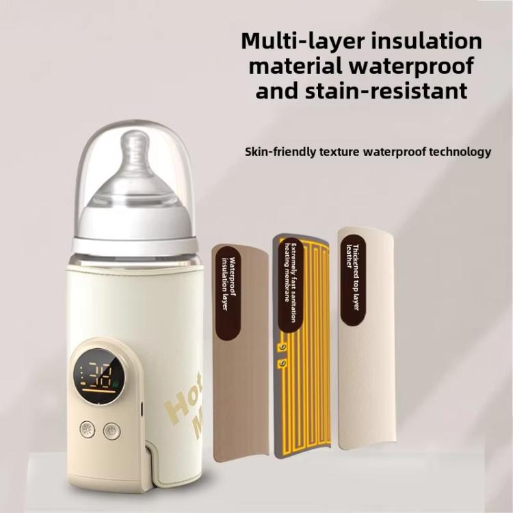 10000mAh 18W Wireless Baby Bottle Warmer 6 Adjustable Temperature Settings Milk Thermo Cover for Breastfeeding & Formula