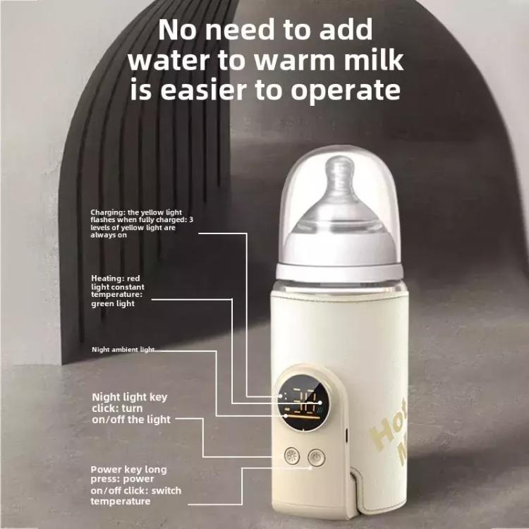 8000mAh 18W Wireless Baby Bottle Warmer 6 Adjustable Temperature Settings Milk Thermo Cover for Breastfeeding & Formula