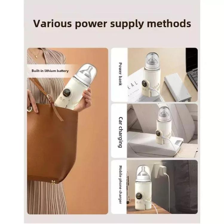 8000mAh 18W Wireless Baby Bottle Warmer 6 Adjustable Temperature Settings Milk Thermo Cover for Breastfeeding & Formula