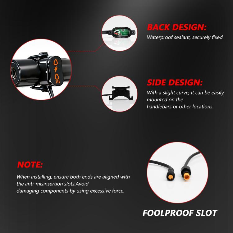 40W Motorcycle Wired Switch Integrated Waterproof Demon Eye Spotlight - Red Light