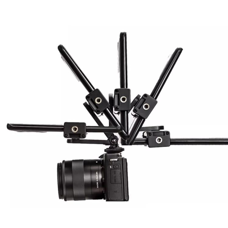 YUNTENG 007 Rotating Vertical Horizontal Phone Clamp Hot Shoe Camera Tripod Mounting Bracket