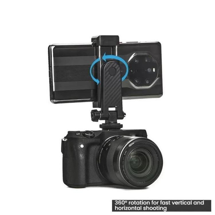 YUNTENG 007 Rotating Vertical Horizontal Phone Clamp Hot Shoe Camera Tripod Mounting Bracket