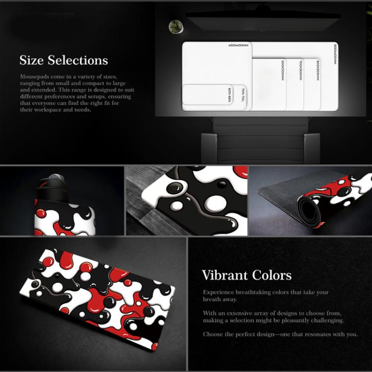 Abstract Fluid Color Blending Mouse Pad Non-Slip Rubber Desk Mat For Office, Gaming 300x600x2mm