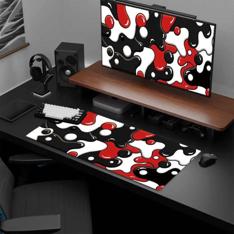 Abstract Fluid Color Blending Mouse Pad Non-Slip Rubber Desk Mat For Office, Gaming 300x600x2mm