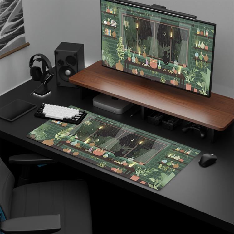 Frog Mouse Pad Cute Green Desk Mat With Non-Slip Rubber Base  For Computer Laptop 300x600x2mm