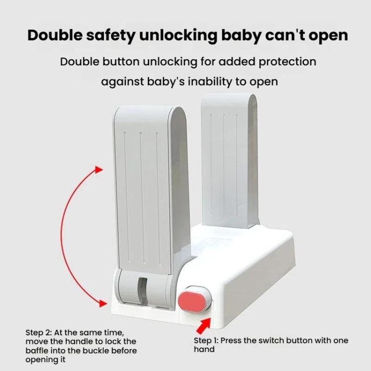 Anti-open Door Child Security Lock Baby Anti-theft Door Latch Anti-cat Dog Doorknob Lock - White Gray