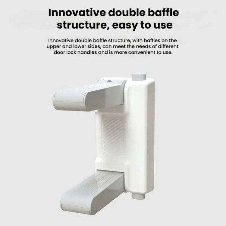 Anti-open Door Child Security Lock Baby Anti-theft Door Latch Anti-cat Dog Doorknob Lock - White Gray