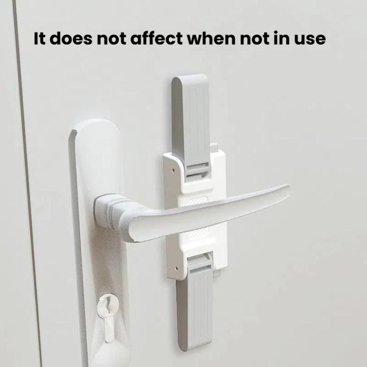 Anti-open Door Child Security Lock Baby Anti-theft Door Latch Anti-cat Dog Doorknob Lock - White Gray