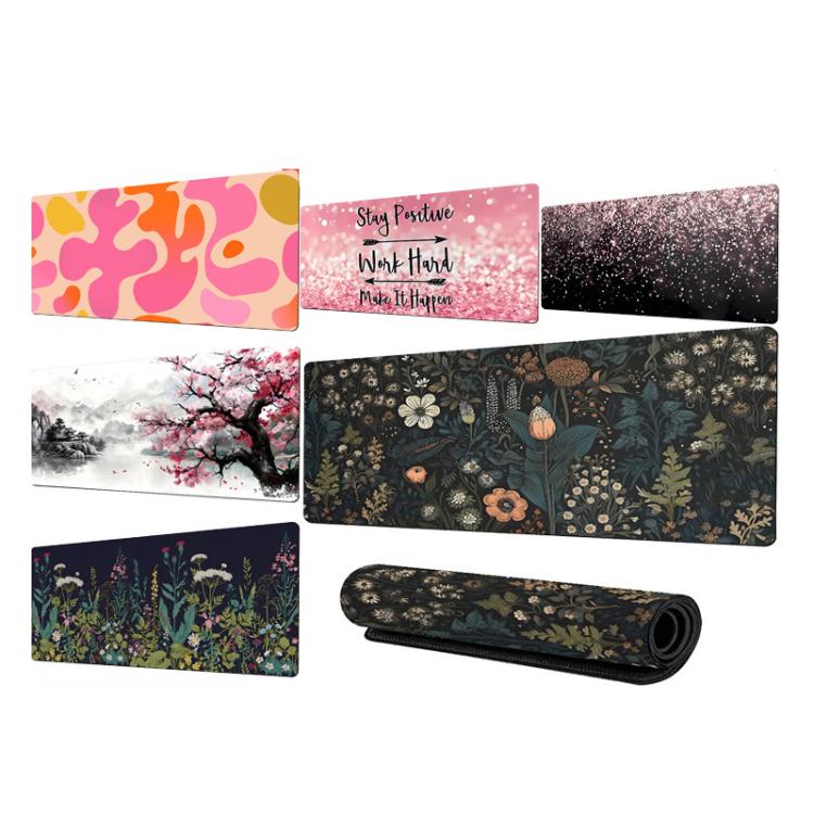 Flowers and Trees Themed Mouse Pad Desk Mat For Office/Gaming 300x800x2mm