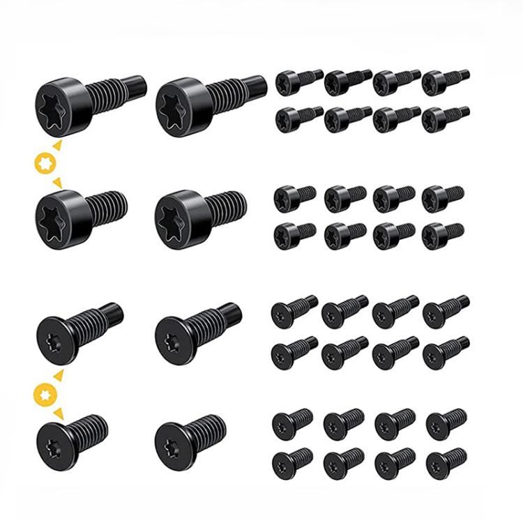 40pcs /Pack T6 T15 Security Tamper-Proof Torx Screws with Anti-Theft Holes for Ring Doorbell & Camera Mounting - Black