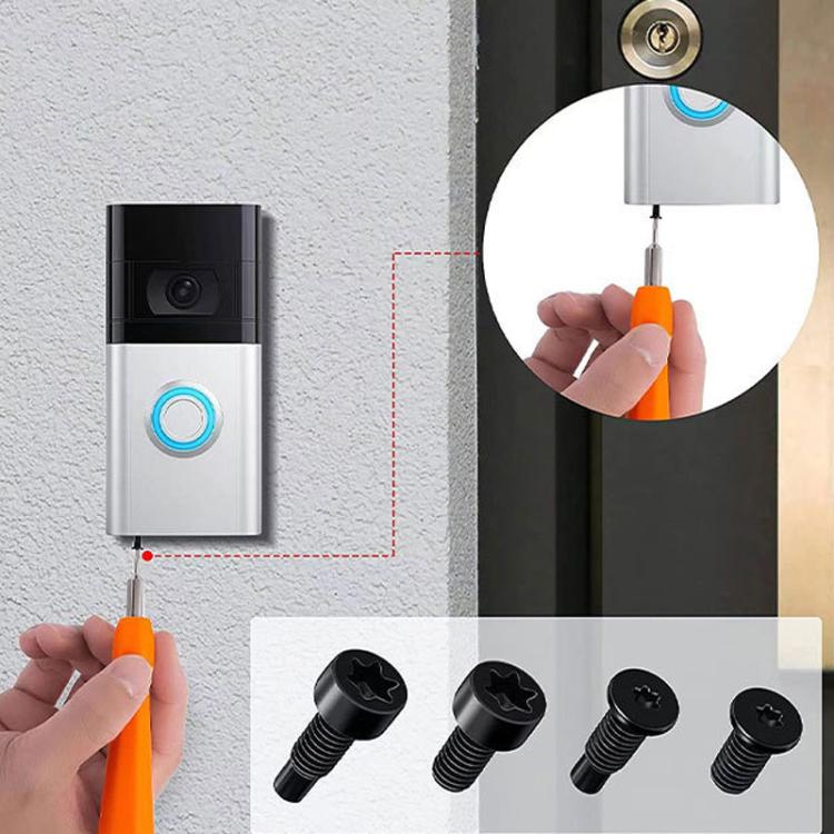 40pcs /Pack T6 T15 Security Tamper-Proof Torx Screws with Anti-Theft Holes for Ring Doorbell & Camera Mounting - Black