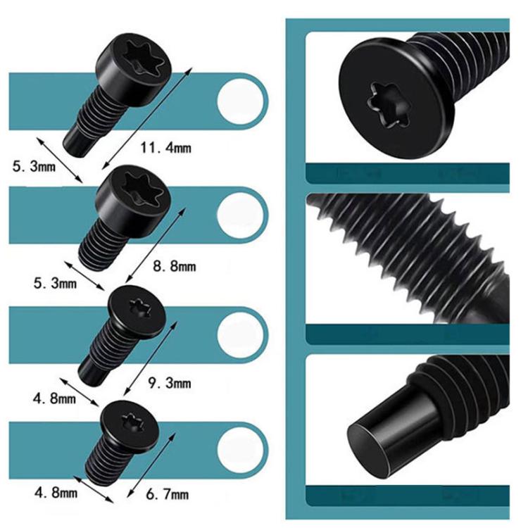40pcs /Pack T6 T15 Security Tamper-Proof Torx Screws with Anti-Theft Holes for Ring Doorbell & Camera Mounting - Black