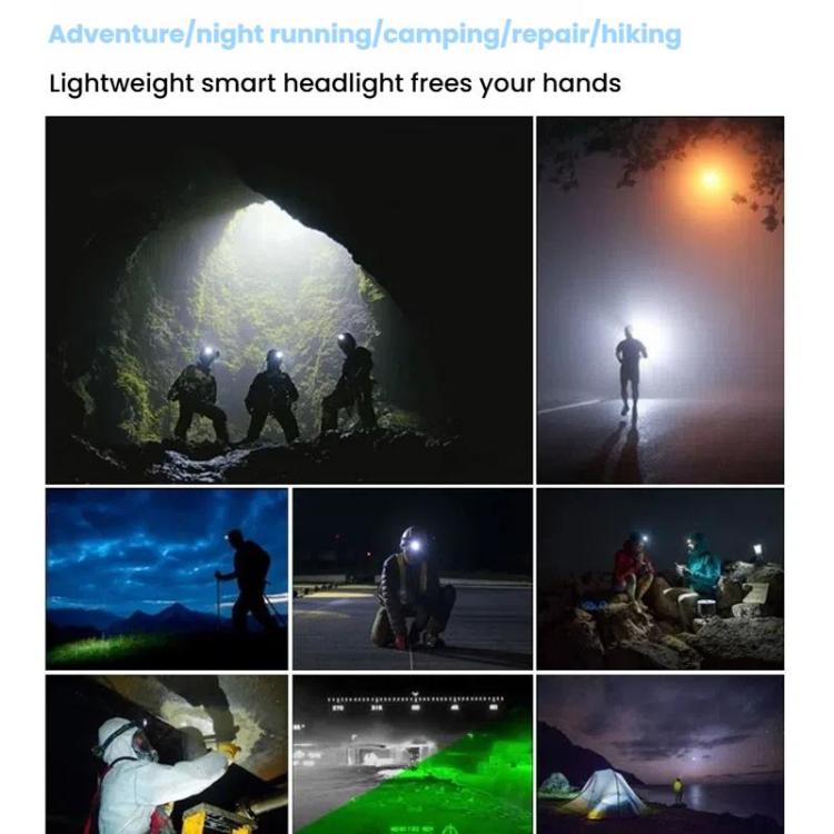 E-SMARTER W6100A LED Mini Wave Sensor Headlamp COB Outdoor Adventure Fishing Bright Headlamp