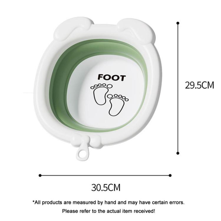 Children Silicone Folding Washbasin Portable Thickened Hangable Butt Washbasin For Babies, Color: White Green-Monkey