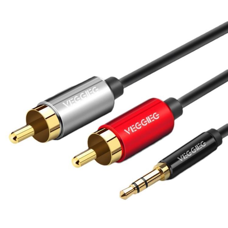 VEGGIEG 3.5mm 3.5 To 2RCA Audio Cable Cell Phone Computer Speaker Connection Cable, Length: 5m