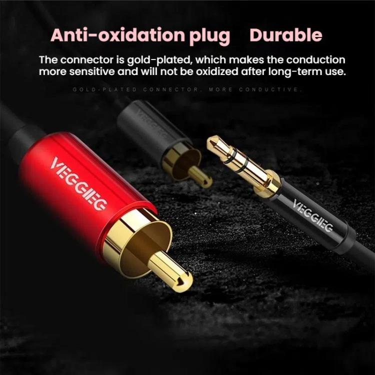 VEGGIEG 3.5mm 3.5 To 2RCA Audio Cable Cell Phone Computer Speaker Connection Cable, Length: 3m