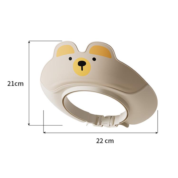 Children Shampoo Cap Shower Hat Waterproof Ear Protection Double Layer Portable Foldable Shower Cap - Coffee