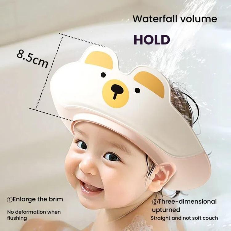 Children Shampoo Cap Shower Hat Waterproof Ear Protection Double Layer Portable Foldable Shower Cap - Pink