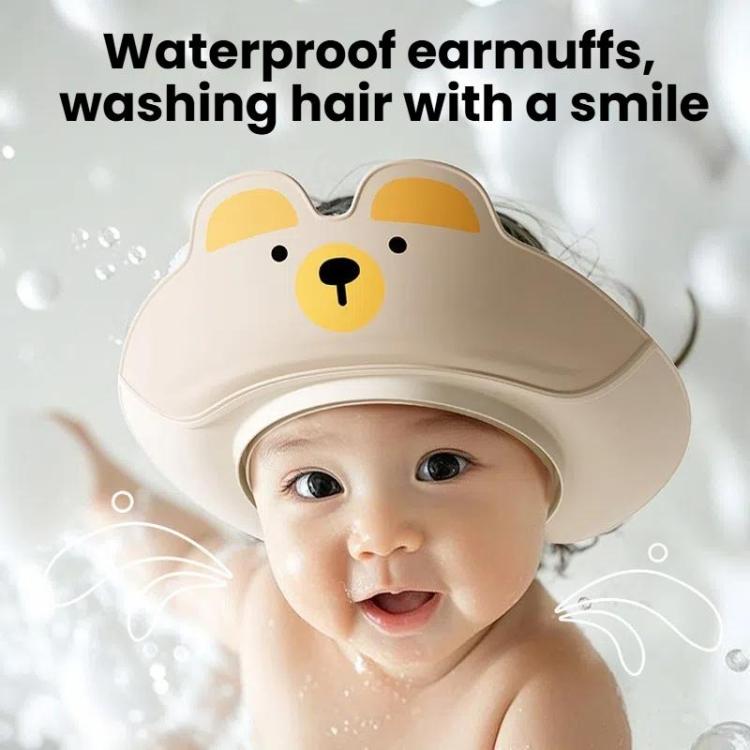 Children Shampoo Cap Shower Hat Waterproof Ear Protection Double Layer Portable Foldable Shower Cap - Pink